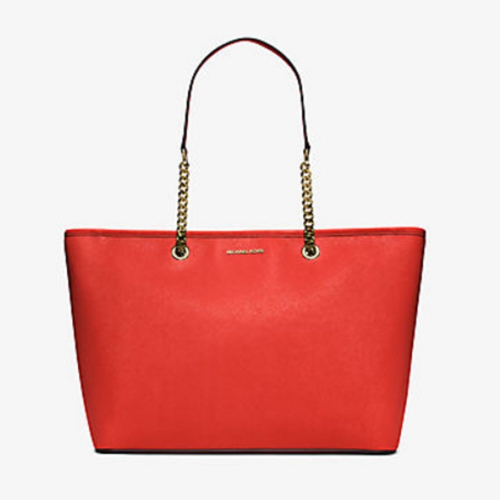 Michael Kors Jet Set Travel Medium Saffiano Leather Tote $298 Sienna #081 NWT